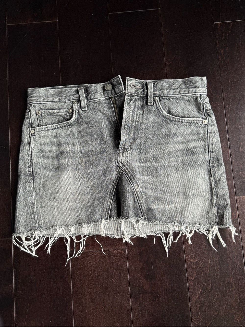 Agolde Light Grey Denim Skirt